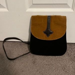 Longchamp Black and Brown Crossbody Bag